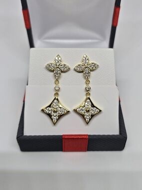 Gold Crystal Drop Earrings - Elegant Women’s Jewelry-nwot